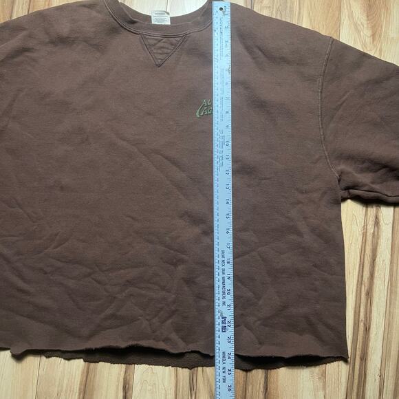VINTAGE Y2K Al Agnew Bass Pro Graphic Sweatshirt 2007 Cropped Raw Hem Size XL - Picture 6 of 8